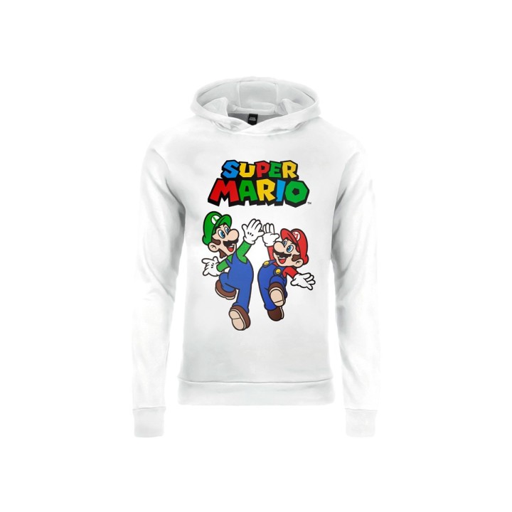 NINTENDO: SUPER MARIO MARIO & LUIGI FELPA 9-11 ANNI Bianca