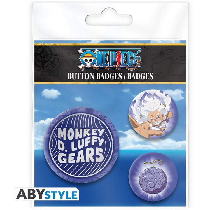 ABYSTYLE ONE PIECE - Badge Pack - Luffy Gear 5th X4