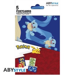 ABYSTYLE POKEMON - Cartoline - x5 (14,8x10,5) : "Gen 1 starters"