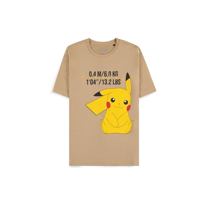 DIFUZED Pokémon - Beige Pikachu Unisex Short Sleeved T-shirt M