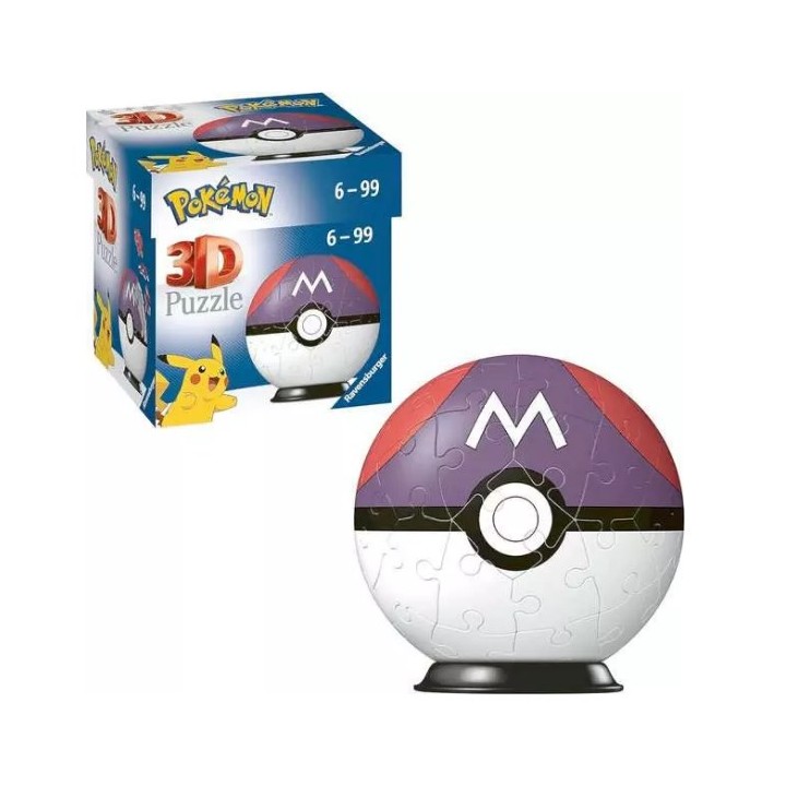 RAVENSBURGER Pokémon Masterball viola 3D Puzzleball 54 pezzi