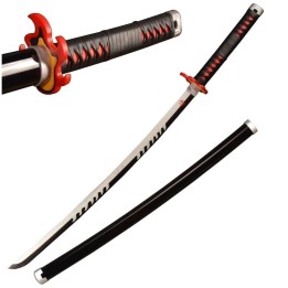 FL21507.55 Katana Fantasy Nera e Rossa - Bamboo 103cm