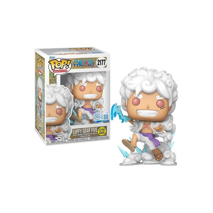 FUNKO POP Animation: One Piece - 2177 Gear 5 Luffy (Glows in The Dark) (Exclusive) 9cm