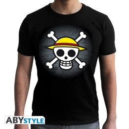 ABYSTYLE ONE PIECE - Tshirt nera: "Skull w/map" (taglia M)