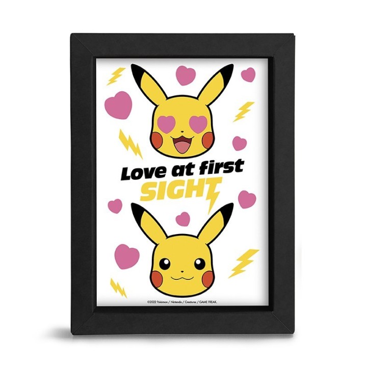 ABYSTYLE POKEMON - Poster incorniciato: "LOVE AT FIRST SIGHT"