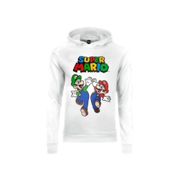 NINTENDO: SUPER MARIO MARIO & LUIGI FELPA 5-6 ANNI Bianca