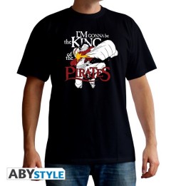 ONE PIECE - Tshirt "Luffy King of Piratesy" man SS noir -basic EXCLU*Medium - Men's T-shirts