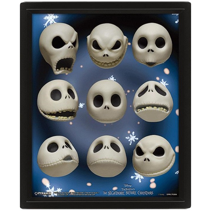 PYRAMID NIGHTMARE BEFORE CHRISTMAS (JACK EXPRESSIONS) - POSTER 3D LENTICULAR INCORNICIATO