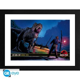 ABYSTYLE JURASSIC PARK - Poster incorniciato: "Alan Grant vs T-Rex" (30x40)