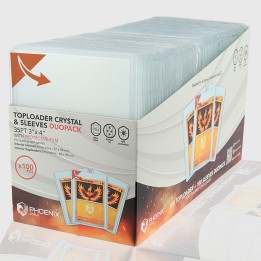 PHOENIX SHIELD Toploader Duopack Protec Crystal + Sleeves (X 100)
