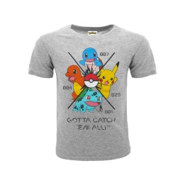 T-Shirt Pokemon - Gotta Catch 'Em All Grigia 12/13