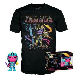 FUNKO POP Funko & Tee (Adult): Marvel - Thanos (Blacklight) Figure & T-Shirt (S)