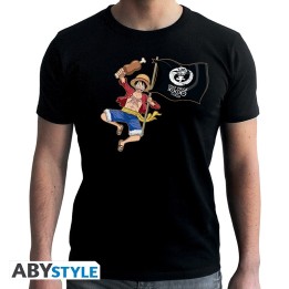 ONE PIECE - Tshirt "Luffy 1000 Logs" man SS black - new fit*Small - Men's T-shirts