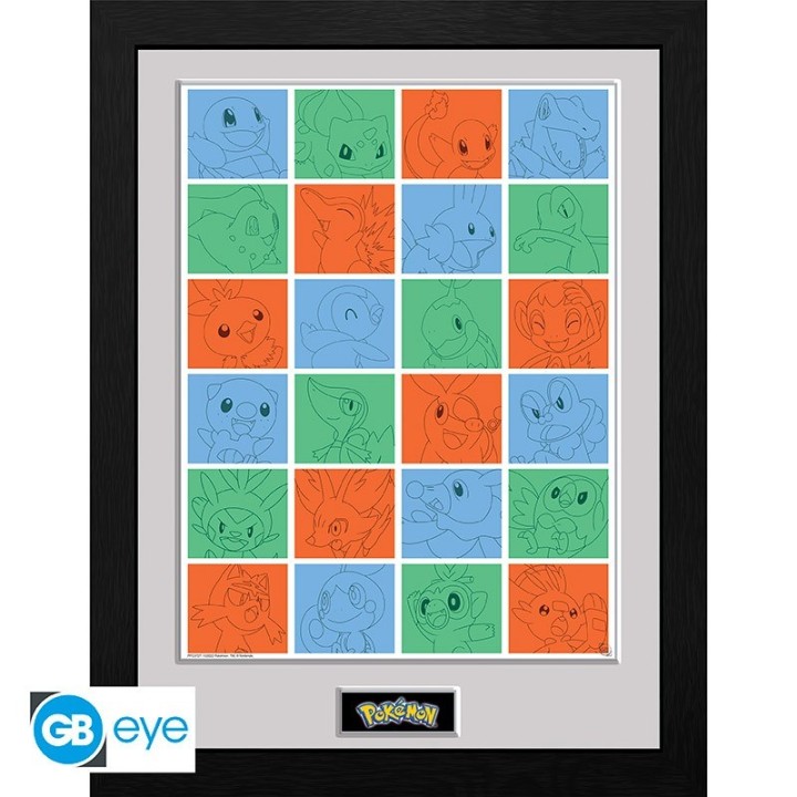 ABYSTYLE POKEMON - Poster Incorniciato: "First Partner Grid" (30x40)