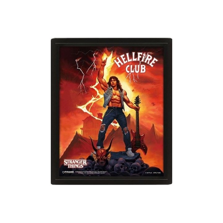 PYRAMID STRANGER THINGS 4 (HELLFIRE TRIBUTE) - POSTER 3D LENTICULAR INCORNICIATO