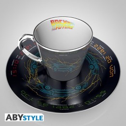 ABYSTYLE BACK TO THE FUTURE - Set Tazza "Specchio" e Piattino: "DeLor.