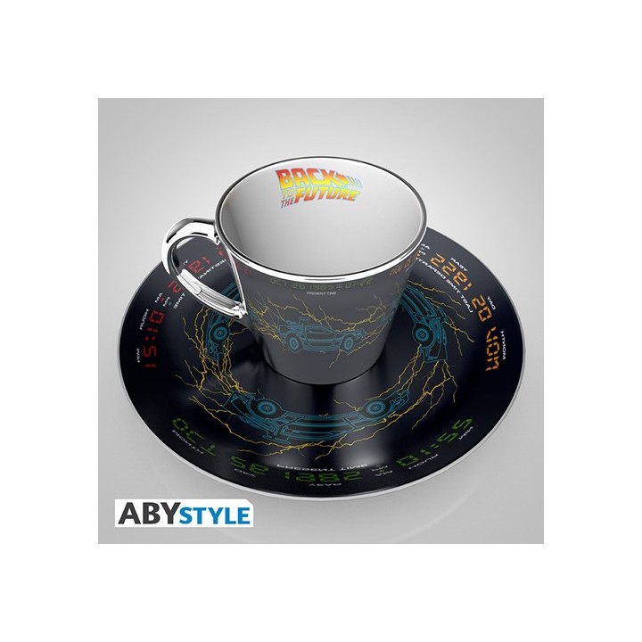 ABYSTYLE BACK TO THE FUTURE - Set Tazza "Specchio" e Piattino: "DeLor.