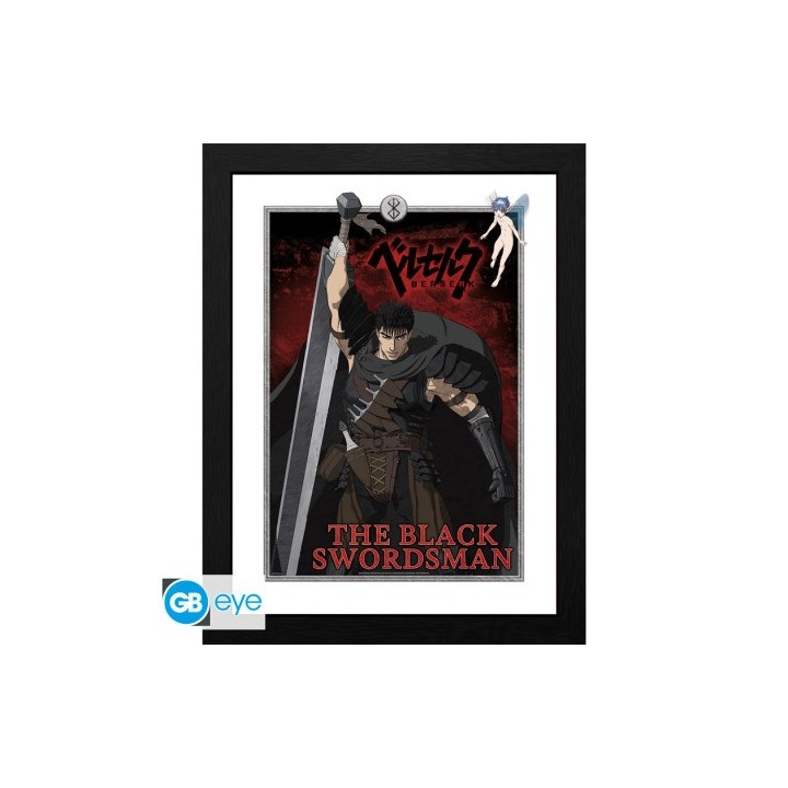ABYSTYLE BERSERK - Poster incorniciato: "The Black Swordsman" (30x40)