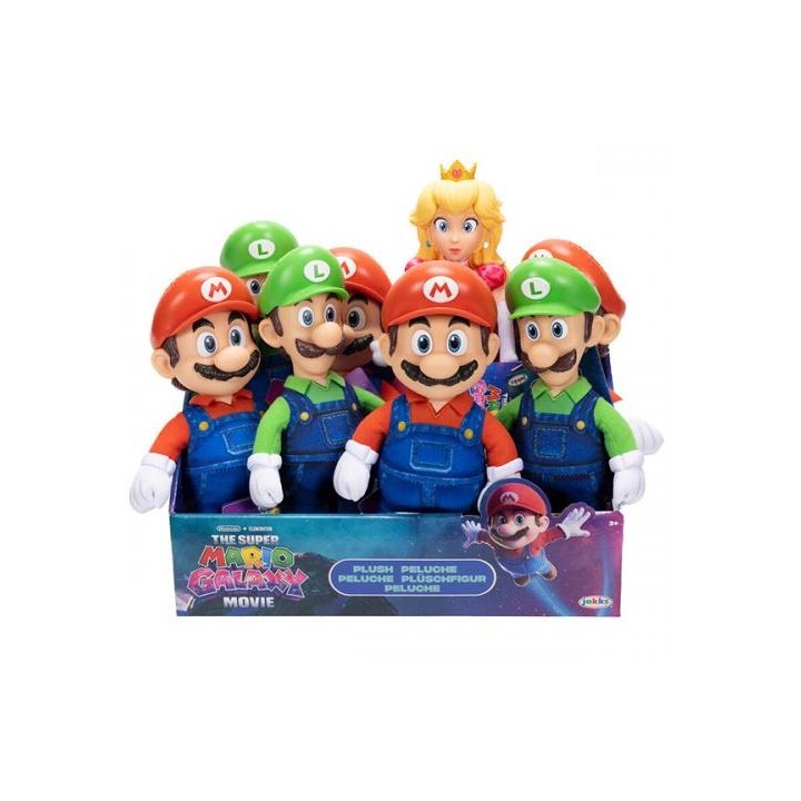 JAKKS PACIFIC Super Mario Galaxy Assortimento di Basic Roto Plush W1 8 pz (altezza 23 cm)