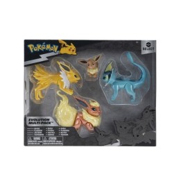 JAZWARES Select Evolution: Pokemon - Multipack (Eevee, Jolteon, Vaporeon, Flareon) 4pz