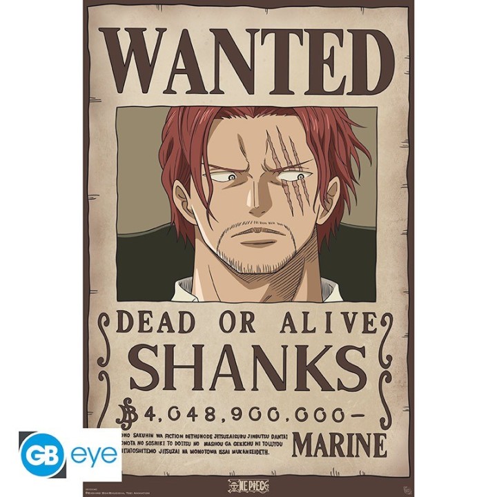 ABYSTYLE ONE PIECE - Poster grande: "Wanted Shanks" (91.5x61)