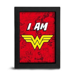ABYSTYLE Wonder Woman - Poster incorniciato 15x20: Family&Friends "I AM WONDERWAN"
