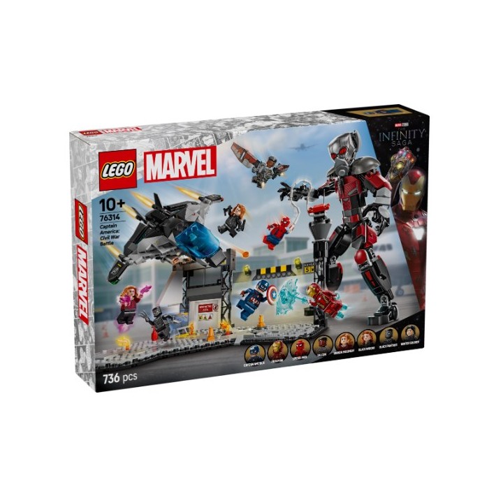 LEGO 76314 SUPER HEROES MARVEL - Azione di battaglia Captain America: Civil War
