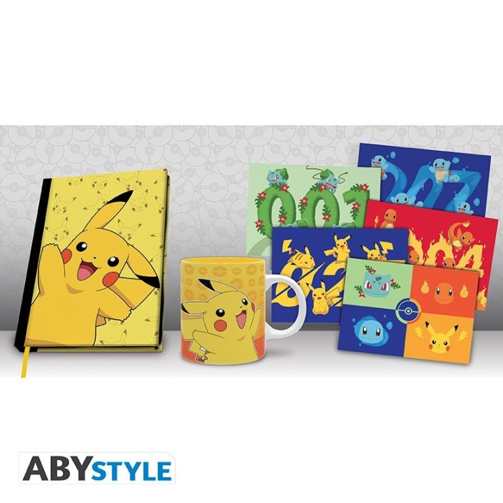 ABYSTYLE POKEMON: Agenda A5 + Tazza 320ml + Postcards "Pikachu"