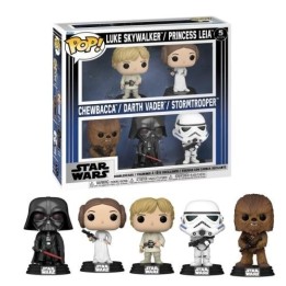 FUNKO POP Star Wars: 5Set - Luke, Leia, Chewbacca, Darth Vader, Stormtrooper 9cm