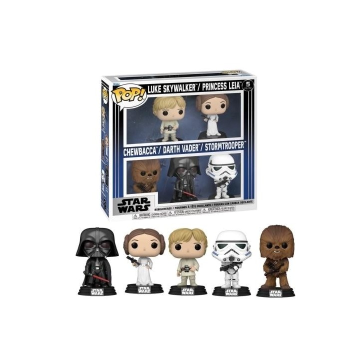FUNKO POP Star Wars: 5Set - Luke, Leia, Chewbacca, Darth Vader, Stormtrooper 9cm