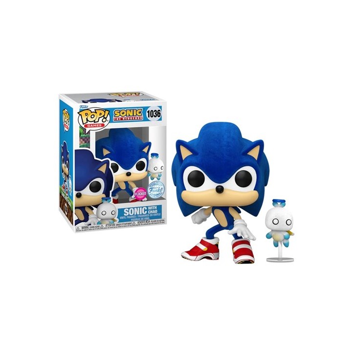 FUNKO POP Games: Sonic The Hedgehog - 1036 Sonic With Chao (Flocked) (Exclusive) 9 cm