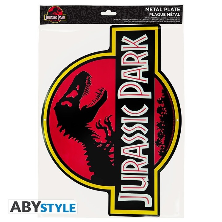 ABYSTYLE JURASSIC PARK - Targa in metallo: "Jurassic Park" (28x38)