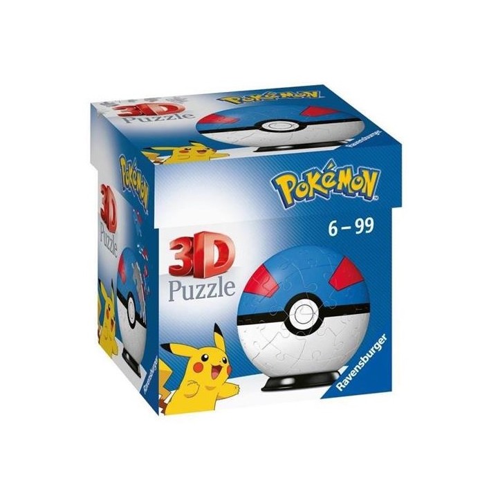 RAVENSBURGER Pokeball blu3D Puzzleball 54 pezzi