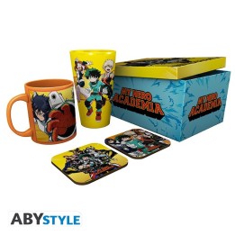 ABYSTYLE MY HERO ACADEMIA: Bicchiere XXL + Tazza + 2 Sottobicchieri "Heroes"