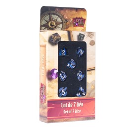 EPIC FORGE 7 dices pack- Metal- Blanc and Blue