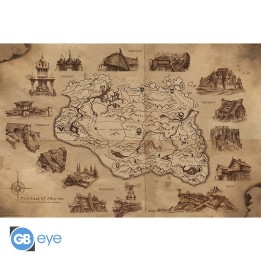 ABYSTYLE SKYRIM - Poster grande: "Illustrated Map" (91.5x61)