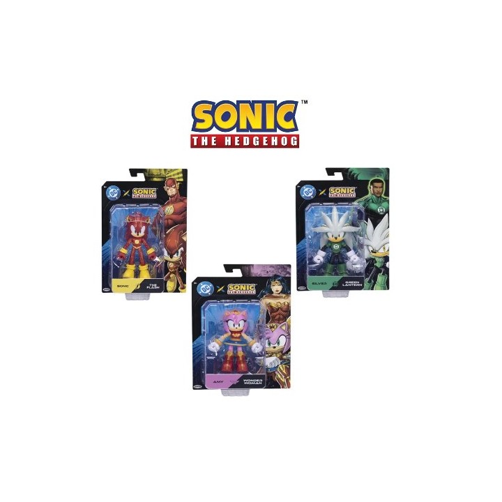 JAKKS PACIFIC DC X Sonic Assortimento di personaggi articolati 13 cm - W1 6 pz
