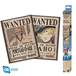 ABYSTYLE ONE PIECE - Set 2 Poster (52x38): "Wanted Sabo & Ace"