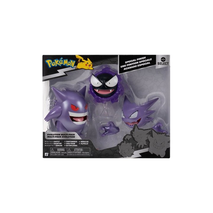 JAZWARES Select Evolution: Pokemon - Multipack (Gastly, Haunter, Geng.