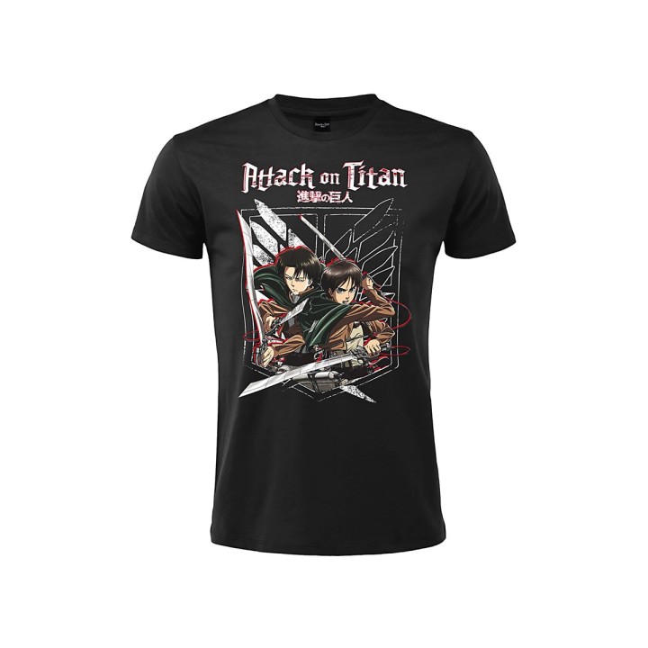 ATTACCO DEI GIGANTI - LEVI & EREN T-Shirt S nera