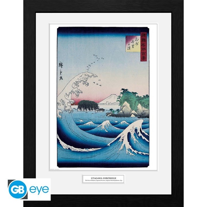 ABYSTYLE HIROSHIGE - Poster incorniciato: "The Seven Ri Beach" (12x16)