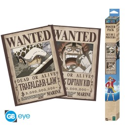 ABYSTYLE ONE PIECE - Set 2 Poster (52x38): "Wanted Law & Kid"