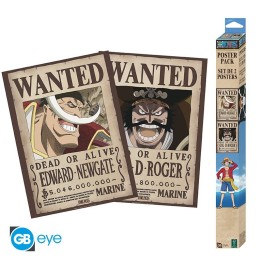 ABYSTYLE ONE PIECE - Set 2 Poster (52x38): "Wanted Roger & Whitebeard"