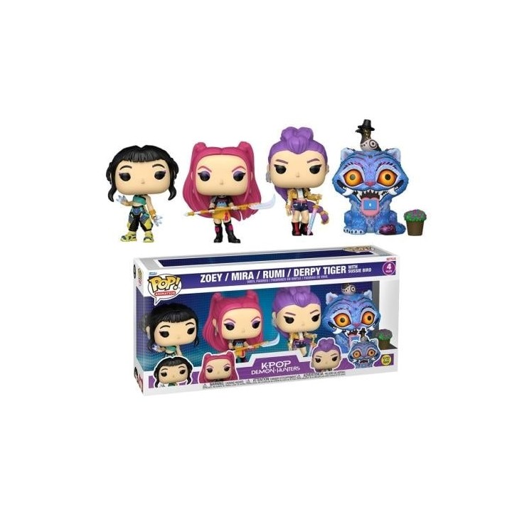 FUNKO POP Animation: K-Pop Demon Hunters 4Pack - Zoey, Mira, Rumi, De.