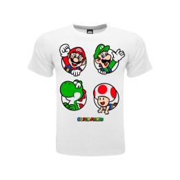 NINTENDO SUPER MARIO : ICONE T-SHIRT BIANCA 7/8 ANNI