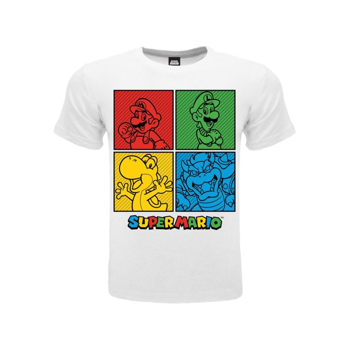 NINTENDO SUPER MARIO : PERSONAGGI T-SHIRT BIANCA 12/13 ANNI