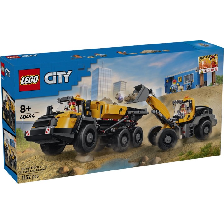LEGO 60494 CITY - Camion ribaltabile e pala meccanica