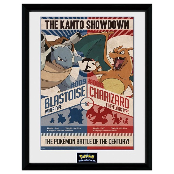 ABYSTYLE POKEMON - Poster incorniciato: "Red V Blue" (30x40)