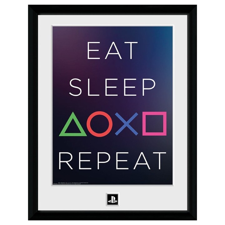 ABYSTYLE PLAYSTATION - Poster incorniciato "Eat Sleep Repeat"