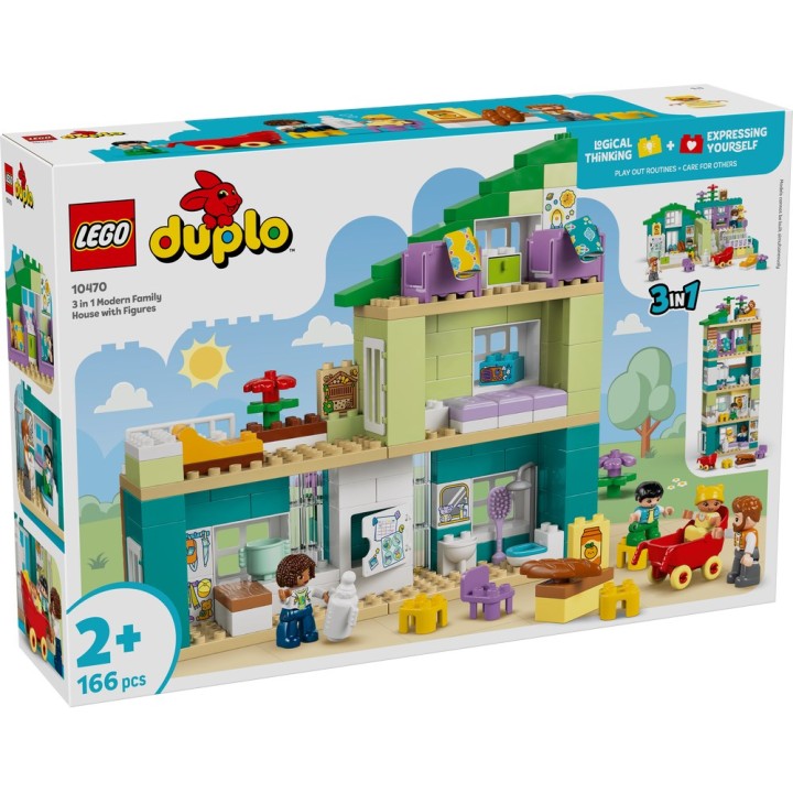 LEGO 10470 DUPLO - Casa familiare moderna 3 in 1 con personaggi